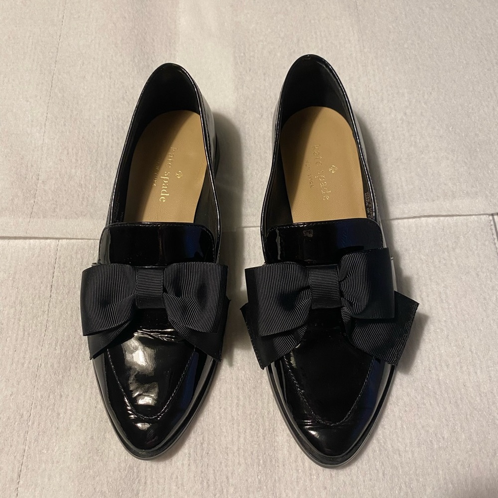 Kate Spade Black Loafer with Bow.
